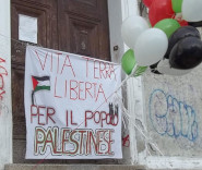 Palestina solidarietà lenzuolo Lamezia
